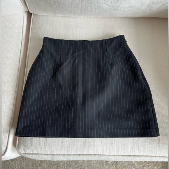 NEW XS A&F Scarlett Mini Skort Dark Grey Stripe Menswear - Picture 1 of 7